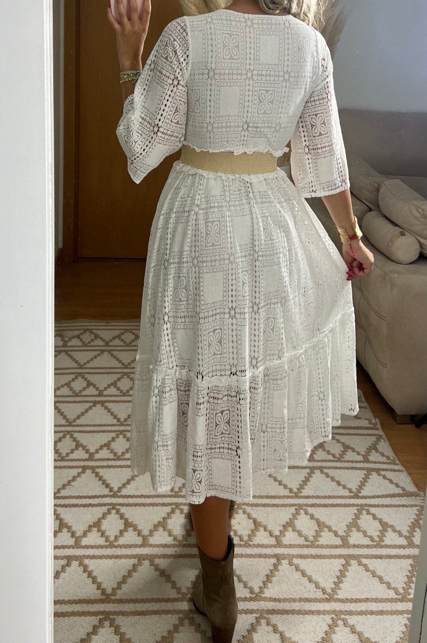 Boho Lace Midi Dress