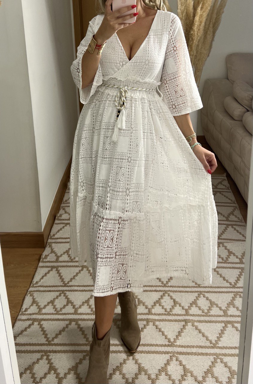 Boho Lace Midi Dress