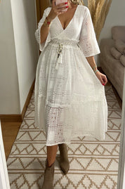 Boho Lace Midi Dress