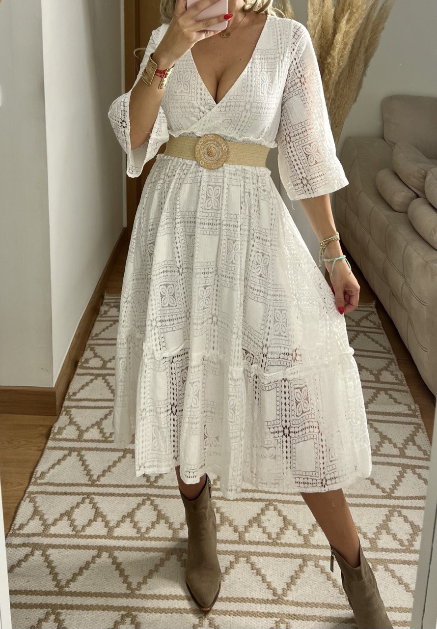 Boho Lace Midi Dress