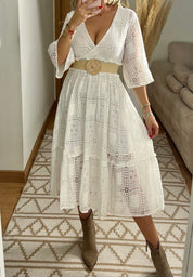 Boho Lace Midi Dress