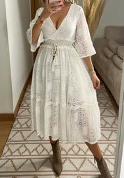 Boho Lace Midi Dress