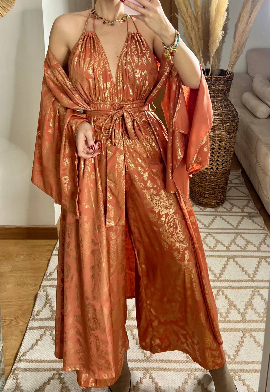 Natural Silk Jumpsuit & Kimono