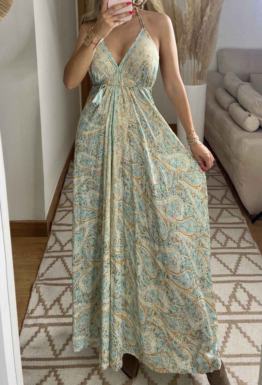 Twist Silk Maxi Dress