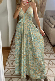 Twist Silk Maxi Dress