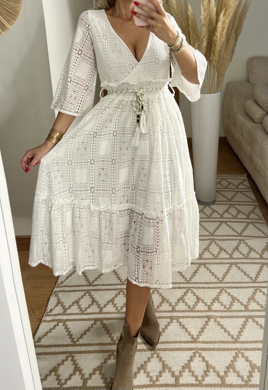 Boho Lace Midi Dress