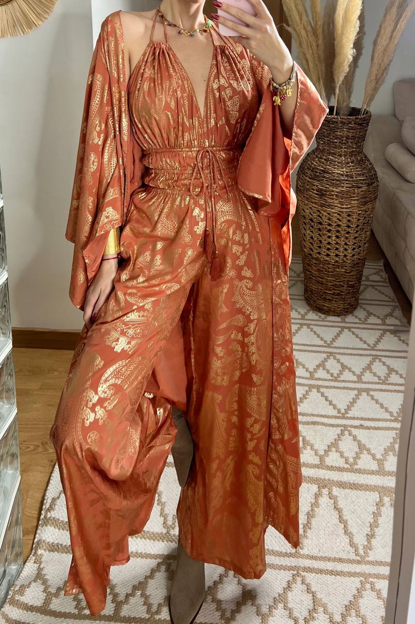 Natural Silk Jumpsuit & Kimono